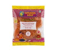 Kitchens Gold Red Chilli Rice Papad 150g Hot and Spicy Red Chilli Rice Papad Traditional South Indian Appalam Crispy Fryums Snack for Everyday Meals Pack of 1