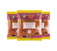Kitchens Gold Red Chilli Rice Papad 150g Hot and Spicy Red Chilli Rice Papad Traditional South Indian Appalam Crispy Fryums Snack for Everyday Meals Pack of 3