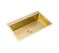 Kitchens Sink 304 Stainless Steel Single Golden Sinks Easy to Clean Maintain(68x45cm B fauce)