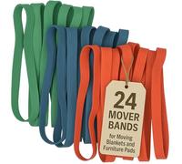 kitchentoolz 24 Pack Mover Bands - Extra Large Rubber Bands for Moving Blankets and Furniture - Variety of Sizes 26in, 30in & 42in - 24 Moving Bands Total -
