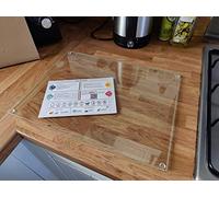Kitchenville Glass Chopping Board 40x30 cm : Tempered Glass Worktop Savers for Kitchens, Durable, Scratch-Resistant, Heat-Proof - Clear