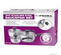 Kitchenware 6 Piece Stainless Steel Saucepan Set, 14/16/18cm Cooking Pots with Lids for Everyday Cooking, Durable Cookware Set