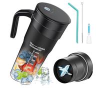 Kitchenware By Neil Portable Personal Blender with Handle, 470ml USB-C Rechargeable Smoothie Maker, 6-Blade Mini Blender for Protein Shakes, Gym, Office & Travel