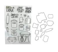 Kitchenware Die Cut with Clear Stamper Embossing Tool Carbon Steel Cutting Die for Scrapbooking Card Making Album Cutting Dies