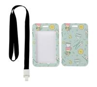 Kitchenware ID Card Holders with Black Lanyard, Plastic Card Holder, Vertical ID Cards Protector for Staff, Vertical Cards Protector for Nurse, Nurse Accessories Delivery Driver Accessories