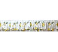 Kitchenwise 132" x 10" Lemons Pelmet For Curtain Valance Citrus Flower Lemonade Text Yellow Green Gold Beige