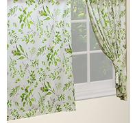 Kitchenwise 46" x 42" Herbs Curtains, Tie Backs, Flower Rosemary Thyme Mint Green Purple Pink