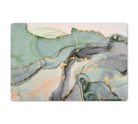 KitchenYeah© Dining Table Placemats 18"x12" / 45x30 cm Wipeable Placemat Small Place Mats Set Of 6 Non Stick Mat Dinning Matts Anti Slip Gold - Marble Look - Green - luxury - Glitter