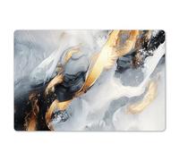 KitchenYeah© Dining Table Placemats 18"x12" / 45x30 cm Wipeable Placemat Small Place Mats Set Of 6 Non Stick Mat Dinning Matts Anti Slip Abstract - Gold - Paint - Aesthetic - Art