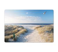 KitchenYeah© Dining Table Placemats 18"x12" / 45x30 cm Wipeable Placemat Small Place Mats Set Of 6 Non Stick Mat Dinning Matts Anti Slip Dune - Gull - Beach - Sea - Sun