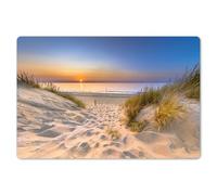 KitchenYeah© Dining Table Placemats Wipeable Placemat Small Place Mats Set | 18"x12" / 45x30 cm - Of 6 Non Stick Mat Dinning Matts Anti Slip Dune - Sunset - Horizon - Beach - Grass