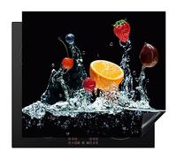 KitchenYeah© Induction Hob Cover Protector Mat 20.2"x22.9" / 58.3x51.3 cm Kitchen Universal Ceramic Covers for Electric Cookers Vinyl Water - Fruit - Orange - Strawberry - Cherry - Black