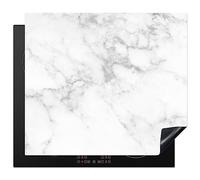 KitchenYeah© Induction Hob Cover Protector Mat 20.5"x23.2" / 59x52 cm Kitchen Universal Ceramic Covers for Electric Cookers Vinyl Marble - White - Grey - Luxe - Marble Look - Stone