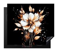 KitchenYeah© Induction Hob Cover Protector Mat 20.5"x23.6" / 60x52 cm Kitchen Universal Ceramic Covers for Electric Cookers Vinyl Flower - Paint - Gold - Graffiti - Modern