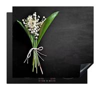 KitchenYeah© Induction Hob Cover Protector Mat 20.5"x23.6" / 60x52 cm Kitchen Universal Ceramic Covers for Electric Cookers Vinyl Lily of The Valley - Flowers - Still Life - Flora