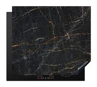 KitchenYeah© Induction Hob Cover Protector Mat 20.5"x23.6" / 60x52 cm Kitchen Universal Ceramic Covers for Electric Cookers Vinyl Marble - Black - Gold - Grey - Marble Texture