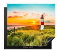 KitchenYeah© Induction Hob Cover Protector Mat 20.5"x23.6" / 60x52 cm Kitchen Universal Ceramic Covers for Electric Cookers Vinyl Lighthouse - Nature - Sun - Landscape - Grass - Beach