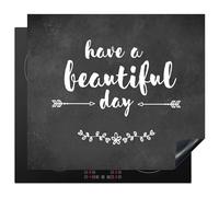 KitchenYeah© Induction Hob Cover Protector Mat 20.5"x23.6" / 60x52 cm Kitchen Universal Ceramic Covers for Electric Cookers Vinyl Quote - Have a Beautiful Day - Grey - White