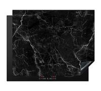 KitchenYeah© Induction Hob Cover Protector Mat 20.5"x25.6" / 65x52 cm Kitchen Universal Ceramic Covers for Electric Cookers Vinyl Marble - Black - White - Texture - Marble Look