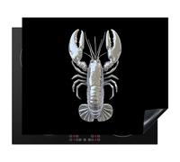 KitchenYeah© Induction Hob Cover Protector Mat 20.5"x25.6" / 65x52 cm Kitchen Universal Ceramic Covers for Electric Cookers Vinyl Lobster - Silver - Metallic - Luxury