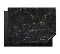 KitchenYeah© Induction Hob Cover Protector Mat 20.5"x27.6" / 70x52 cm Kitchen Universal Ceramic Covers for Electric Cookers Vinyl Marble - Black - Gold - Grey - Marble Texture