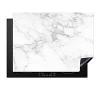 KitchenYeah© Induction Hob Cover Protector Mat 20.5"x27.6" / 70x52 cm Kitchen Universal Ceramic Covers for Electric Cookers Vinyl Marble - Grey - White - Marble Structure
