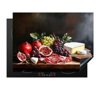 KitchenYeah© Induction Hob Cover Protector Mat 20.5"x27.6" / 70x52 cm Kitchen Universal Ceramic Covers for Electric Cookers Vinyl Drinking Board - Still Life - Vintage