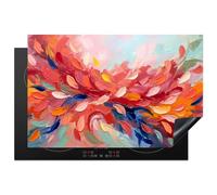 KitchenYeah© Induction Hob Cover Protector Mat 20.5"x31.9" / 81x52 cm Kitchen Universal Ceramic Covers for Electric Cookers Vinyl Flowers - Abstract - Art - Modern