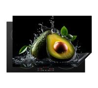 KitchenYeah© Induction Hob Cover Protector Mat 20.5"x31.9" / 81x52 cm Kitchen Universal Ceramic Covers for Electric Cookers Vinyl Avocado - Fruit - Water - Black - Green