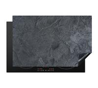 KitchenYeah© Induction Hob Cover Protector Mat 20.5"x31.9" / 81x52 cm Kitchen Universal Ceramic Covers for Electric Cookers Vinyl Grey - Concrete - Slate - Texture - Retro