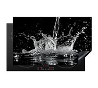 KitchenYeah© Induction Hob Cover Protector Mat 20.5"x33.5" / 85x52 cm Kitchen Universal Ceramic Covers for Electric Cookers Vinyl Water - Splash - Black