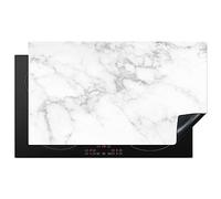 KitchenYeah© Induction Hob Cover Protector Mat 20.5"x35.9" / 91.2x52 cm Kitchen Universal Ceramic Covers for Electric Cookers Vinyl Marble - White - Grey - Luxe - Marble Look - Stone