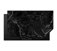 KitchenYeah© Induction Hob Cover Protector Mat 20.5"x35.9" / 91.2x52 cm Kitchen Universal Ceramic Covers for Electric Cookers Vinyl Marble - Black - White - Texture - Marble Look