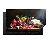 KitchenYeah© Induction Hob Cover Protector Mat 20.8"x36" / 91.6x52.7 cm Kitchen Universal Ceramic Covers for Electric Cookers Vinyl Drinking Board - Still Life - Vintage