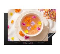 KitchenYeah© Induction Hob Cover Protector Mat Ceramic Vinyl | 20.3"x29.9" / 76x51.5 cm Kitchen Covers for Electric Cookers Roll Up Non Slip Liner Flowers - Head - Nature