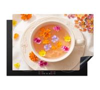 KitchenYeah© Induction Hob Cover Protector Mat Ceramic Vinyl | 20.5"x29.5" / 75x52 cm Kitchen Covers for Electric Cookers Roll Up Non Slip Liner Flowers - Head - Nature
