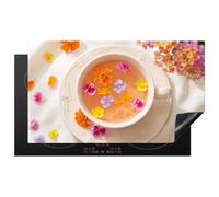 KitchenYeah© Induction Hob Cover Protector Mat Ceramic Vinyl | 20.5"x35.4" / 90x52 cm Kitchen Covers for Electric Cookers Roll Up Non Slip Liner Flowers - Head - Nature