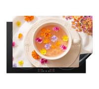 KitchenYeah© Induction Hob Cover Protector Mat Ceramic Vinyl | 20.7"x32.1" / 81.6x52.7 cm Kitchen Covers for Electric Cookers Roll Up Non Slip Liner Flowers - Head - Nature