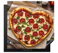 KitchenYeah© Induction Hob Cover Protector Mat Ceramic Vinyl | 23.6"x23.6" / 60x60 cm Kitchen Covers for Electric Cookers Roll Up Non Slip Liner Pizza - Heart - Pepperoni