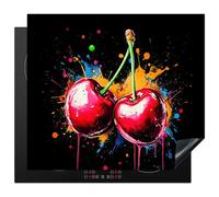 KitchenYeah© Induction Hob Cover Protector Mat Kitchen Universal Ceramic | 20.1"x23.2" / 59x51 cm - Covers for Electric Cookers Vinyl Cherries - Fruit - Graffiti - Paint - Abstract - Modern