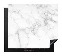 KitchenYeah© Induction Hob Cover Protector Mat Kitchen Universal Ceramic | 20.1"x23.2" / 59x51 cm - Covers for Electric Cookers Vinyl Marble - Grey - White - Structure