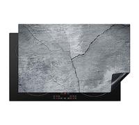 KitchenYeah© Induction Hob Cover Protector Mat Kitchen Universal Ceramic | 20.3"x32.7" / 83x51.5 cm - Covers for Electric Cookers Vinyl Concrete - Grey - Crack
