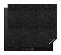 KitchenYeah© Induction Hob Cover Protector Mat Kitchen Universal Ceramic | 20.5"x23.6" / 60x52 cm - Covers for Electric Cookers Vinyl Granite - Black - Grey