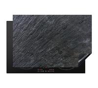 KitchenYeah© Induction Hob Protector Mat 20.1"x30.3" / 77x51 cm Cooker Top Protectors Cover Ceramic Covers Electric Hobs Vinyl Natural Stone - Industrial - Slate - Texture - Grey