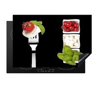 KitchenYeah© Induction Hob Protector Mat 20.1"x30.3" / 77x51 cm Cooker Top Protectors Cover Ceramic Covers Electric Hobs Vinyl Herbs - Tomato - Mozzarella - Caprese