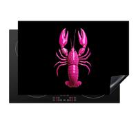 KitchenYeah© Induction Hob Protector Mat 20.1"x30.3" / 77x51 cm Cooker Top Protectors Cover Ceramic Covers Electric Hobs Vinyl Lobster - Bright Pink - Dots - Eye-Catching