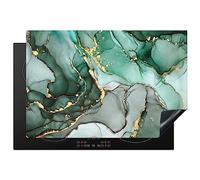 KitchenYeah© Induction Hob Protector Mat 20.1"x30.3" / 77x51 cm Stove Cap Top Cover Kitchen Cooker Covers for Electric Hobs Vinyl Gold - Marble - Green - Luxe - Marble Look - Grey