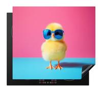 KitchenYeah© Induction Hob Protector Mat 20.2"x22.9" / 58.3x51.3 cm Cooker Top Protectors Cover Ceramic Covers Electric Hobs Vinyl Chick - Sunglasses - Blue