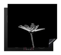 KitchenYeah© Induction Hob Protector Mat 20.3"x22.7" / 57.6x51.6 cm Stove Cap Top Cover Kitchen Cooker Covers for Electric Hobs Vinyl Geranium - Black - White