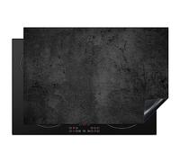 KitchenYeah© Induction Hob Protector Mat 20.3"x29.9" / 76x51.5 cm Stove Cap Top Cover Kitchen Cooker Covers for Electric Hobs Vinyl Concrete - Robust - Vintage - Rustic - Grey - Black